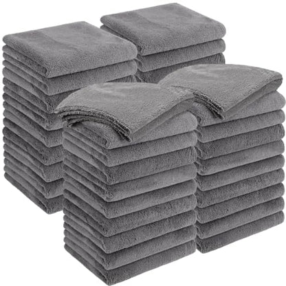 Shimeyao 30 Pcs 16 x 24 Inch Microfiber Car Towels, 500 GSM Edgeless Plush - color: Gray, size: 16 x 24 Inch