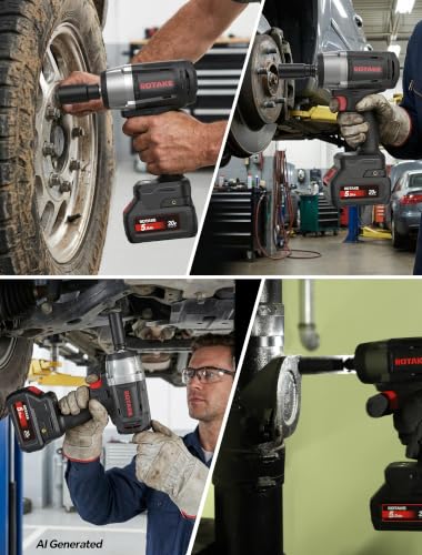 ROTAKE 20V Mid-Torque 1/2" Cordless Impact Wrench Kit, 880 FT-LBS, TB2 - size: 1/2" (880 ft-lbs) TB2