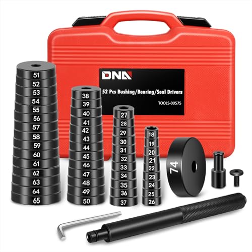 DNA Motoring 52pcs Custom Bushing Driver Set, 52 in 1 Transmission Bearing Race Seal Wheel Axle Installer Removal Tools Kit, TOOLS-00575 - style: 52pcs Bushing Driver Set