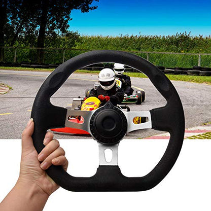 Go Kart Steering Wheel 10.5inch, 3 Spoke Universal Replacement Wheel