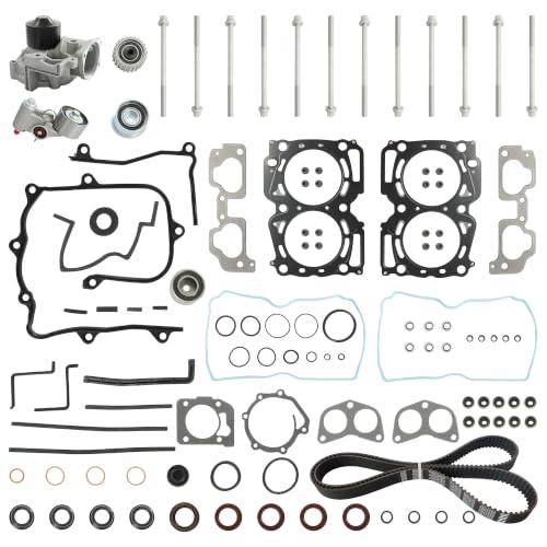 EJ25 EJ251 EJ253 Head Gasket Set & Timing Belt Kit w/Water pump- Fit For Subaru 2.5L 2000-2005, Replace #ES72212, HS26170PT-1 - color: set7