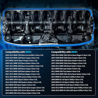 Engine Valve Cover Gasket Set Fits for 2007-2013 BMW 128i 328i 528i X3 X5
