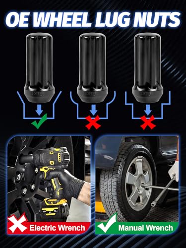 32pcs M14x1.5 Lug Nuts XL Spline W/ 1 Socket Key - size: 14x1.5, style: 32PCS， 2.01