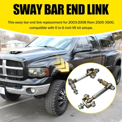 Sway Bar 4WD Diesel End Link for 0-6" Lift Kit Fit for Ram 2500 2003-2008