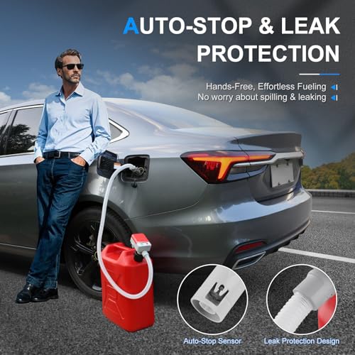 3.2GPM Portable Fuel Transfer Pump with Auto-stop Sensor, Blue - color: Blue
