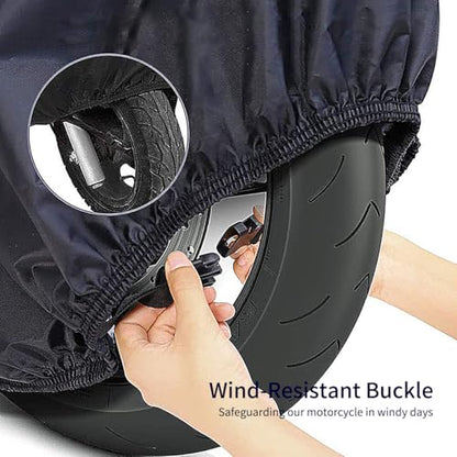 300D Heavy Duty Motorcycle Cover, Black, XXL