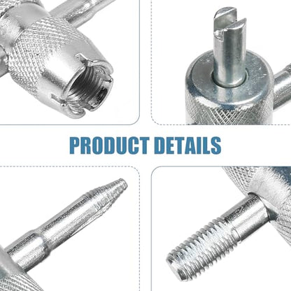 4-Way Valve Core Tool Tire Valve Tools, 4-in-1 Tire Valve Core Removal Tool, Multifunctional Auto Tire Stem Core Remover Installer, Universal for Car Motorcycle Bicycle