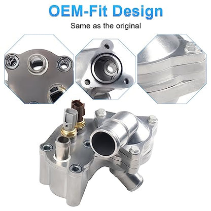 4L5E8A586AB Aluminum Thermostat Housing Compatible with 01-05 Ford Explorer - size: SK121093
