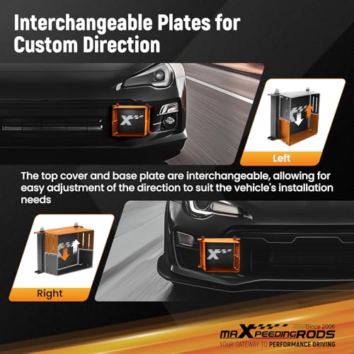 maXpeedingrods 30 Row Oil Cooler Kit, 10AN Stacked Plate Transmission Engine Cooler Universal Suitable for Cars, Aluminum British style