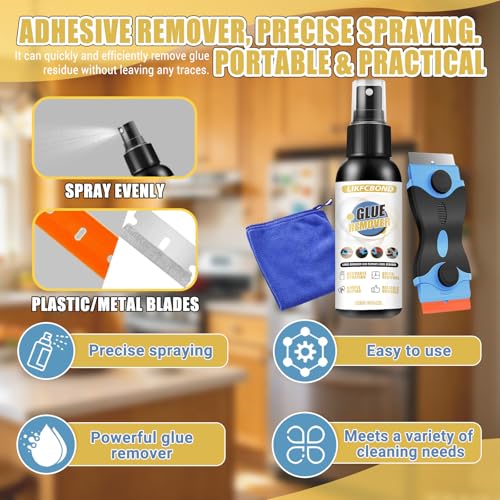 Sticker Remover Spray 100ml, Adhesive Remover Spray Set with Tool