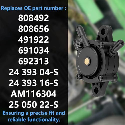 Fuel Pump with Filter and Oil Hose for Kohler 17HP-25HP Briggs and Stratton John Deere Kawasaki Yamaha Golf Cart Lawn Mower Cub Cadet mikuni Fuel Pump,Replace 808492 808656