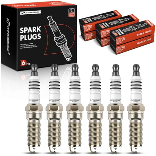 A-Premium Iridium Platinum Spark Plugs Pack of 6, Fine Wire, V6 Engine