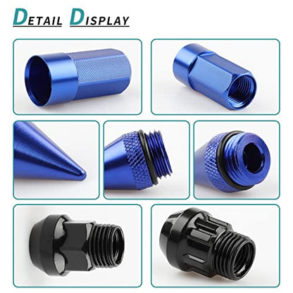 M14X1.5 Spikes Lug Nuts 24PCS - color: Blue
