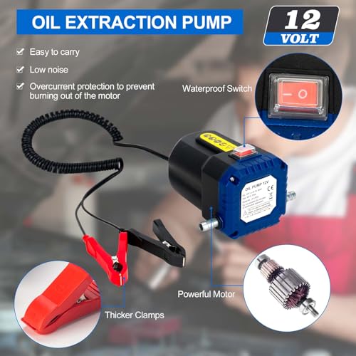 AIGMlSON Oil Change Pump Extractor 12V 80W Electric Oil Pump - color: Updated 80W