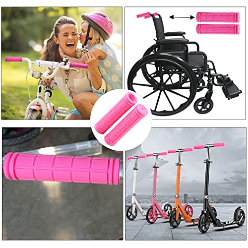 Bike Handlebar Grips with Tassel for Girls Boys and Kids - color: Pink & Streamers