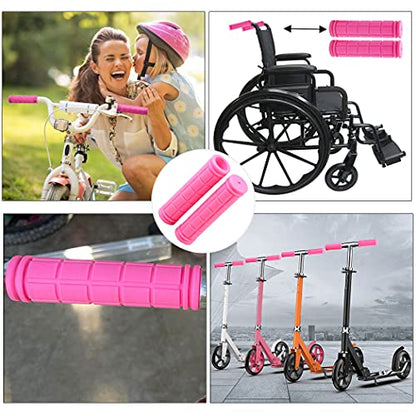 Bike Handlebar Grips with Tassel for Girls Boys and Kids - color: Pink & Streamers