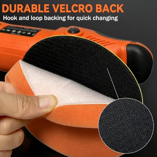 1200W 6" Rotary Buffer, 2500-6000RPM, Detach Handle, Car/Boat Sand & Wax - color: Orange & Black
