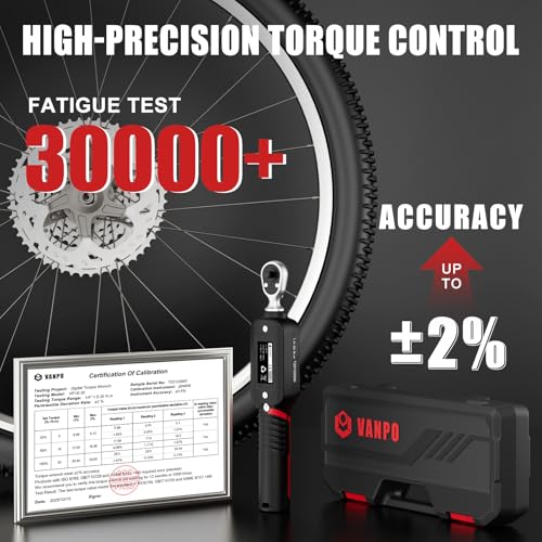 VANPO Digital Torque Wrench 1/4", 4–8.85 ft-lb for Bike Repair - size: 1/4-Inch