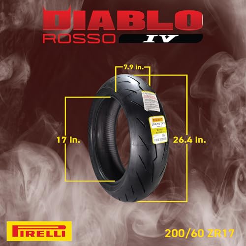 Pirelli Diablo Rosso IV Front & Rear Tire Set 110/70 ZR 17 & 200/60 ZR 17 - size: 110/70 ZR 17 54H; 200/60 ZR 17