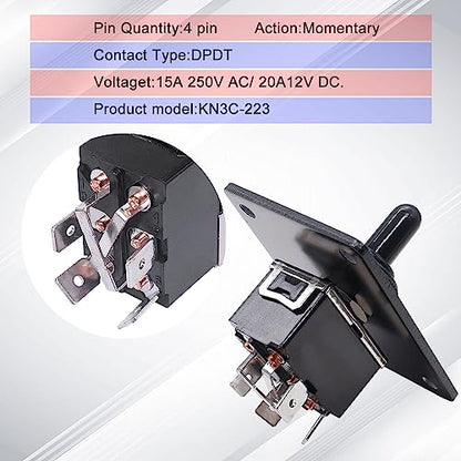 weideer Momentary Reverse Polarity Switch 12V 30A Motor Control RV Jack Switch DPDT 4 Pin (ON)-Off-(ON) UP DOWN Toggle Switch with Waterproof Cap Wires - color: BK-Toggle Switch-UP DOWN, size: Momentary