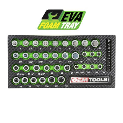 OEMTOOLS 23992 44 Pc Torx Bit Set & Allen Socket Set with 1/4" & 3/8" Drive - size: 44 Piece