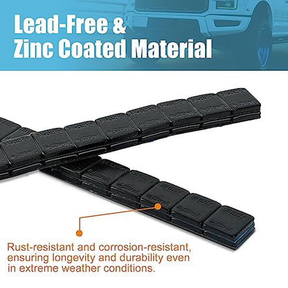 1/4 Oz. Stick on Wheel Weights, 715pcs/11 LBS/Roll, Black - color: Black