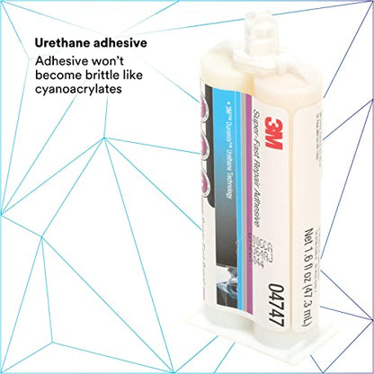 3M Super-Fast Repair Adhesive, 04747, 1.6 fl oz Cartridge, Tranlucent Color - size: 47.3 mL