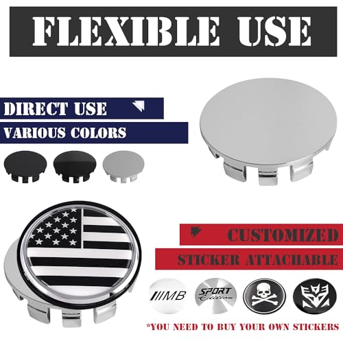 KitsPro 2.4Inch 62MM Wheel Center Caps, Pack of 4 (Chrome, Outer 62MM, Inner 56MM) - color: Chrome, size: Outer 62MM , Inner 56MM w/ 3.3MM Clip