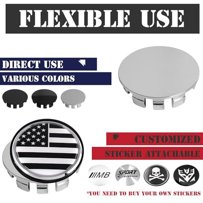KitsPro 2.4Inch 62MM Wheel Center Caps, Pack of 4 (Chrome, Outer 62MM, Inner 56MM) - color: Chrome, size: Outer 62MM , Inner 56MM w/ 3.3MM Clip