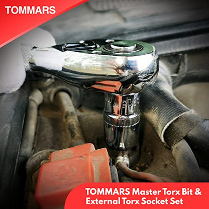 TOMMARS 60-Pc Master Torx Bit Socket & External Socket Set - style: Torx Bit Socket and External Torx Socket Set