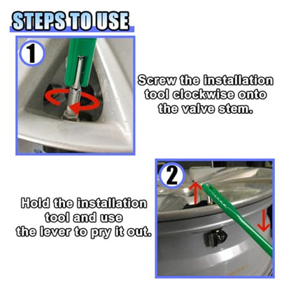 BDZMC Tire Valve Stem Puller, No Scratch Tire Valve Insertion Tool, Plastic Handle Valve Stem Removal Tool, 11.6" Tire Valve Core Removal Tool, Universal Tire Repair Installer Tool for Car Motorcycle