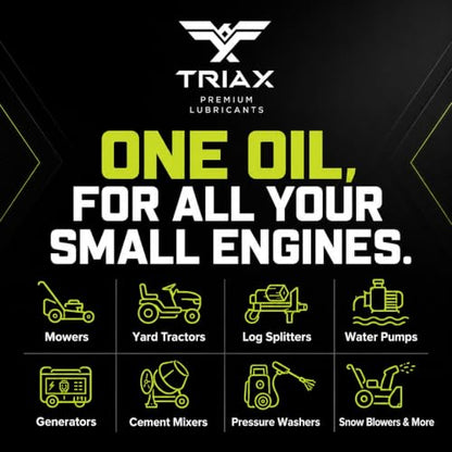 TRIAX Power 4-Stroke 10W-30 Full Synthetic 4-Cycle Small Engine Motor Oil | For Lawnmower, Generator, Tractor, Log Splitter, Snow Blower, Pressure Washer, Cement Mixer, and More (1 Gallon) - size: 1 Gallon