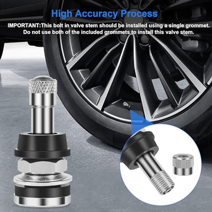 6-Pack TR416 Tire Valve Stems, High Pressure 200 PSI Tubeless Valve Stems, Brass Valve Stems, 1-1/2" Schrader Valve, Fits 0.453" & 0.625" Rim Holes for Cars/Trucks/SUVs/ATVs/Trailers - size: 6PCS