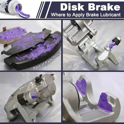 BTAS Silicone Brake Parts Lubricant, Pad, Caliper Slide Pin Lube Grease 8oz - size: 8 oz