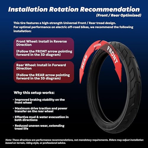 PIVOTRAX CYBER 90/100-18 Street Tire – High-Performance On-Road Tire for Light Bee X, E-Ride PRO SS, 79Bike Falcon (18" Upgraded Rear Wheel) Position: Rear - size: 90/100-18 (3.50-18)