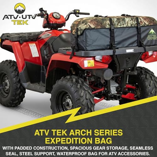 ATV Tek Arch Series Hunting and Fishing Expedition ATV/UTV Rear Rack Cargo Bag, Kings Mountain Shadow Camo, Waterproof ATV Bag with Spacious Compartments, Steel Frame Support.