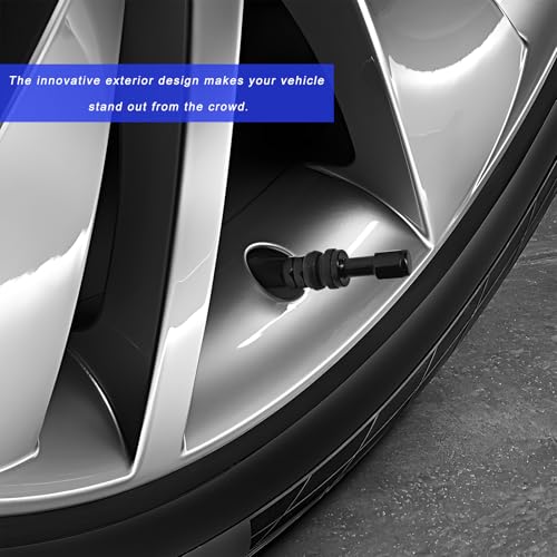5 PCS VS43/TR43E Tubeless Clamp-in Valve Stems, High-Pressure Outer Mount Aluminum Alloy Car Wheel Valve Stem, Universal Auto Tire Air Stem Replacement for 0.453" Rim Holes (Black) - color: Black