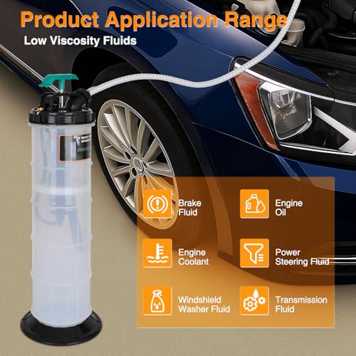 GOOACC Oil Extractor Pump 9L Manual Fluid Extractor Pump Vacuum Changer - size: 9L Manual