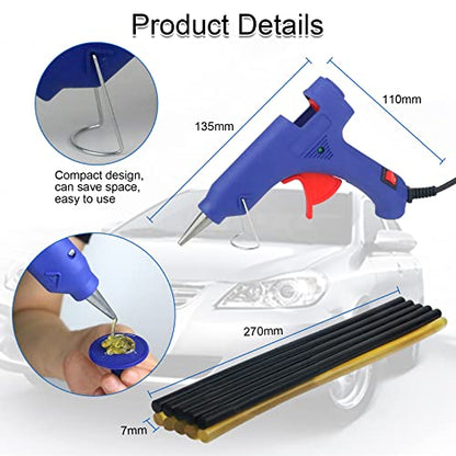 Tosucs Dent Repair Tool Paintless Car Dent Puller Kit with 18 Taps and Glue Gun Adjustable Dent Repair Removal Lifter Pull Tool for Automobiles, Refrigerator, Motorcycle, Metal Dent Repair(34pcs)