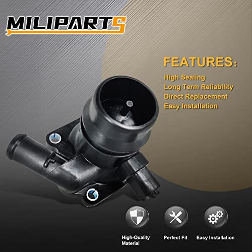 Engine Coolant Thermostat Housing Assembly, Compatible with Buick Encore 2013-2020 Chevy Cruze 2011-2016 OE 55579010 25200455 131-180 - color: Black-New