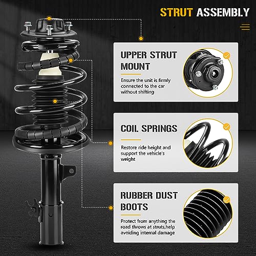 Front Complete Strut Assembly Shock Absorber Fit for Toyota Camry 2.2L 1997 1998 1999 2000 2001, for Solara 2.2L 1999-2001, Solara 2.4L 2002-2003, Replace 171678 171679 with Coil Spring, 2PCS - size: Front Left and Right Struts (171678, 171679) - 2pc