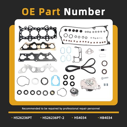 Head Gasket Set with Timing Belt Kit, 1.7L, HS26236PT-2 - style: for Civic 1.7L 01-05