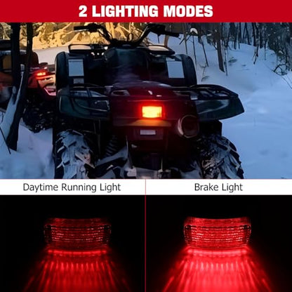 DREAMIZER LED Tail Light ATV OEM Taillight w/Running Brake Light Compatible with Yamaha Big Bear Bruin Rhino Kodiak Grizzly Wolverine Viking - color: Smoke Black lens