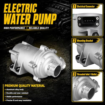Electric Engine Water Pump Compatible with BMW 320i F30 2013-2018 2.0L L4