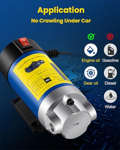 Oil Extractor Pump 12V 100W for DIY Engine Oil Change, Transmission Fluid