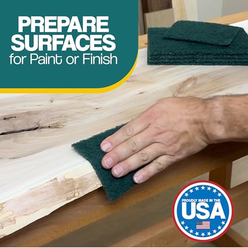 6" X 9" Non-Woven Grey Scuff Pads 240 Grit - 10 Pack (Green) - color: Green, size: 6" x 9"