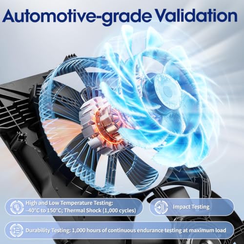 Engine Cooling Radiator Fan Assembly Fit for nfiniti G35 2003-2007 V6 3.5L, Nissan 350Z 2003-2007 V6 3.5L, Reference Number 620429, 631210, 620980, 75628, 21481CD000, 21481CF40B - size: 620429, 620980