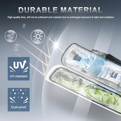 KUIPERAUTO Headlight Assembly Front Lamp Compatible with 1999-2002 Chevrolet Silverado 1500 2500 2000-2006 Suburban 1500 2500 Tahoe Chrome Housing/Clear lens/Clear Corner w/Bulb - color: Chrome/Clear/Clear