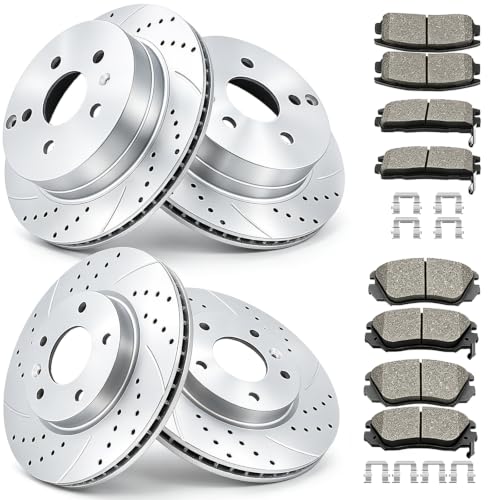 Acinoparts Front (12.64”) and Rear Brake Kit for 2010-2017 GMC Terrain - size: ABK01001