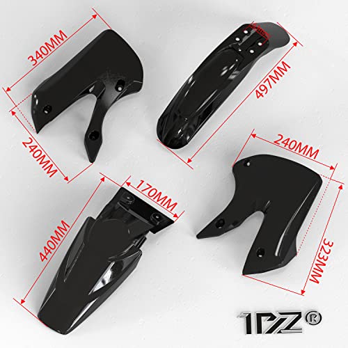1PZ Black Plastic Fender Fairing Kit set for kawasaki KLX 110 KX 65 DRZ110